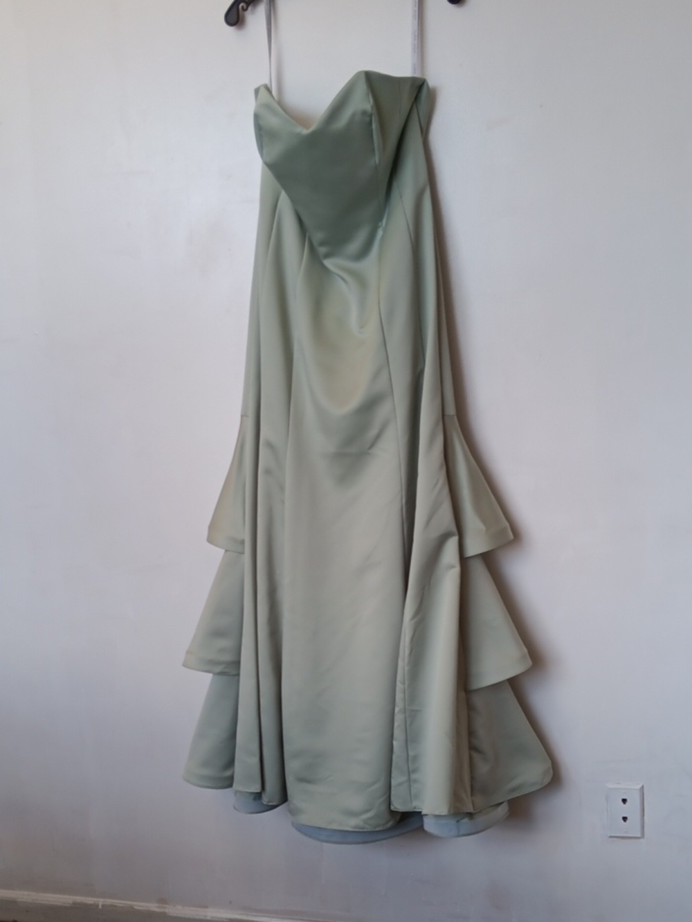Alfred Angelo Strapless Sage Green Evening Dress